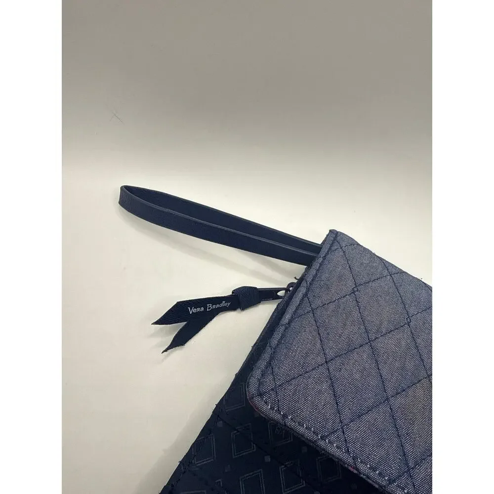 Vera Bradley RFID Wallet Wristlet Moonlight Navy Quilted Organizer Purse